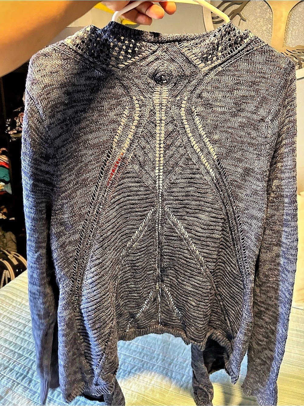 TORRID Geometric Knit Sweater in Gray